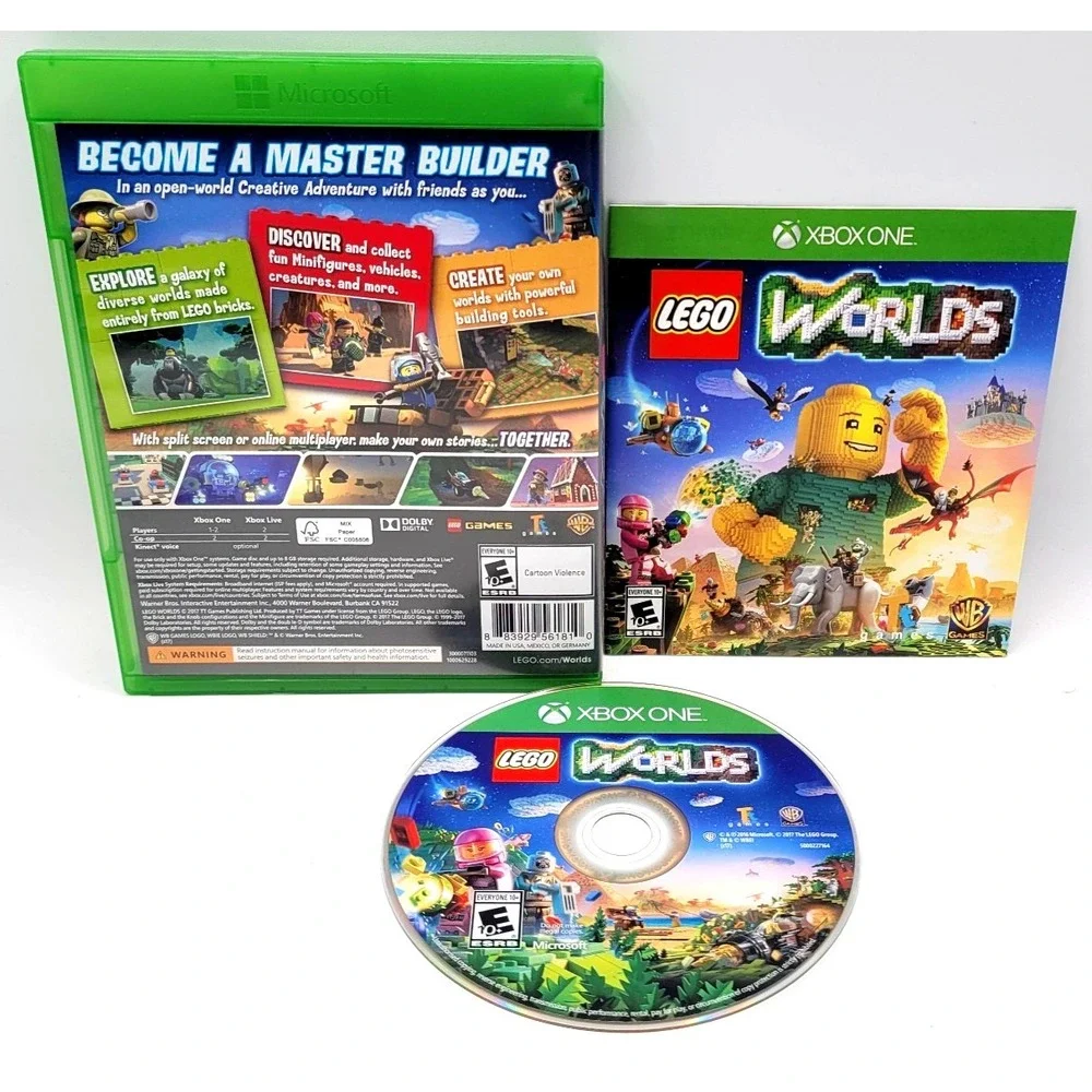 LEGO Worlds (Microsoft Xbox One, 2017) CIB COMPLETE‎ IN BOX